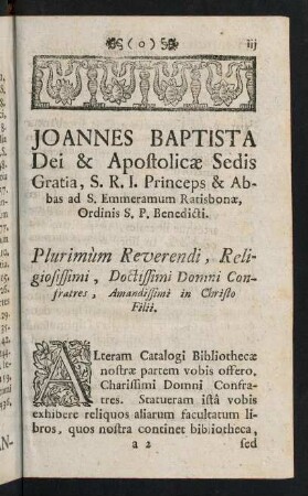 iii-iiii, Joannes Baptista Dei & Apostolicae Sedis Gratia, ...