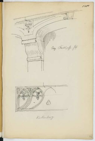 Konsole Ratsgasse, Prag / Ornamentik, Kuttenberg: Details (aus: Skizzen- und Fotoalbum 21)