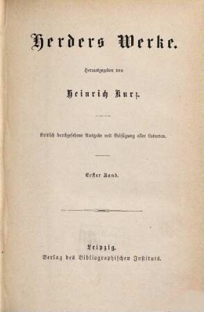 Herders Werke, 1