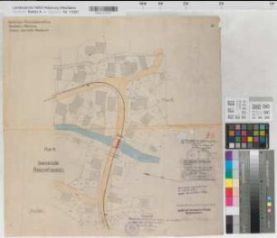 Assinghausen (Olsberg) Brückenverbreiterung für die Kleinbahn Steinhelle - Medebach Lageplan 1928 1 : 500 54 x 53 Pause Regierung Arnsberg I V Nr. 839