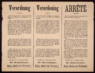"Verordnung." Strafandrohung gegen Personen, die deutschfreundliche Handlungen ahnden