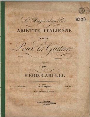 Sul margine d'un rio : ariette Italienne ; variée pour la guitare ; oeuv. 142