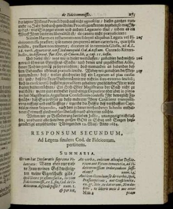 Responsum Secundum [...]