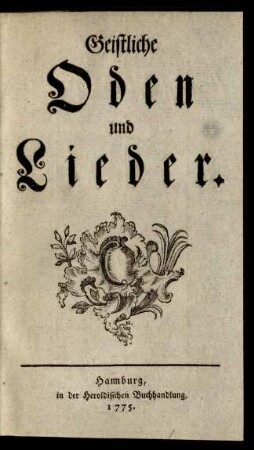 Geistliche Oden und Lieder