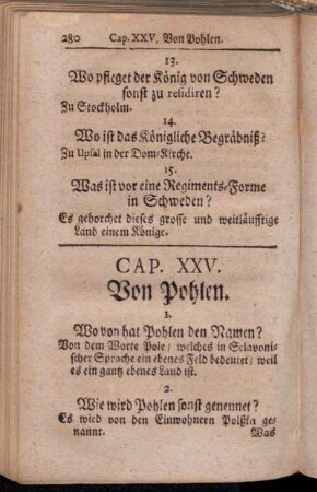 Cap. XXV. Von Pohlen.
