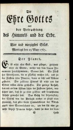 Vier und vierzigstes Stück. Montags den 25 May 1767