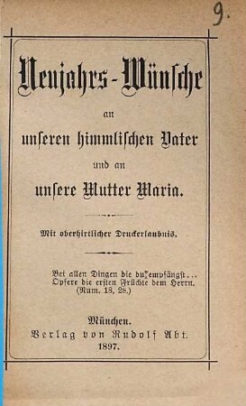 Neujahrs-Wünsche an unseren himmlischen Vater und an unsere Mutter Maria