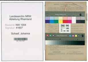 Entnazifizierung Johanna Schaaf , geb. 20.03.1907 ()