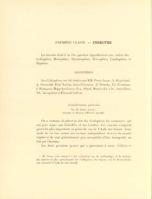 Première classe. - Insectes