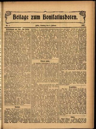 Zweite Ausgabe vom Sonntag, den 06. Februar 1910.