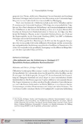Wie deliberativ war die Schlichtung zu ‚Stuttgart21‘? : Sprachliche Analyse politischer Kommunikation