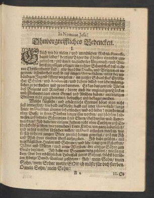 Ohnvorgreiffliches Bedencken.