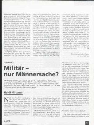 Finnland: Militär - nur Männersache?