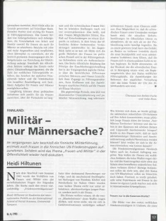 Finnland: Militär - nur Männersache?