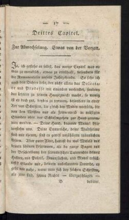 Drittes Capitel. Zur Abwechselung. Etwas von der Vorzeit.
