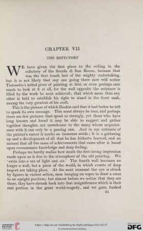 Chapter VII The Refectory