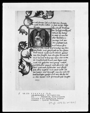 Heiligenleben — Initiale M (athias) mit Apostel Matthias