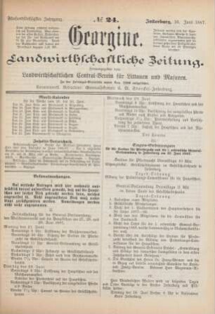 Fünfundfünfzigster Jahrgang. No. 24. Insterburg, 16. Juni 1887.