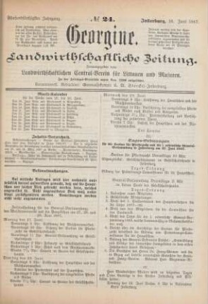 Fünfundfünfzigster Jahrgang. No. 24. Insterburg, 16. Juni 1887.