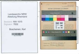 Entnazifizierung Karl Boscheinen , geb. 24.09.1908 (Ingenieur)
