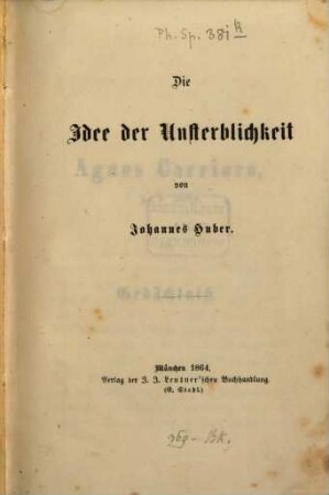 Die Idee der Unsterblichkeit