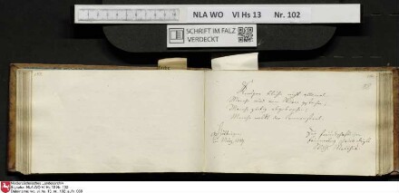 Stammbuch des Johann Christian Wilhelm Schütze aus                            Braunschweig
