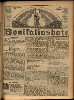 Erste Ausgabe vom Sonntag, den 17. März 1929.