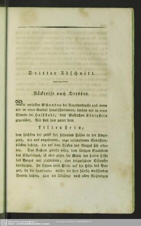 Dritter Abschnitt. Rückreise nach Dresden