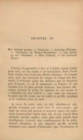 Chapitre III. Mon premier maitre. - Choquart. - ...
