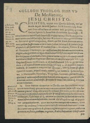 De Mediatore Jesu Christo.