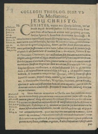 De Mediatore Jesu Christo.