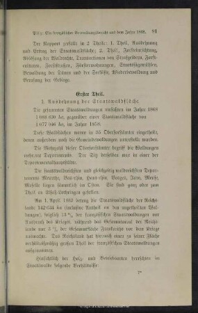 I.7.1.1 Ausdehnung der Staatswaldfläche