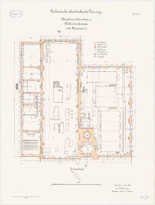 Maschinenlaboratorium, Elektrische Zentrale und Wasserwerke der Technischen Hochschule Danzig: Grundriss EG 1:100