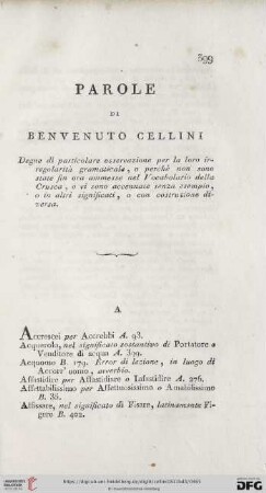 Parole di Benvenuto Cellini