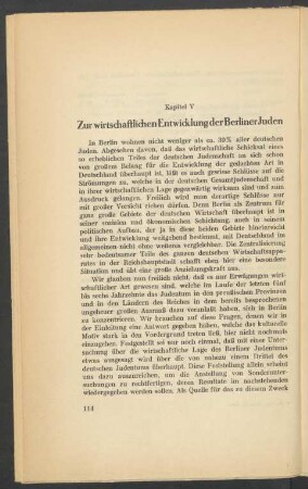 V. Zur wirtschaftlichen Entwicklung der Berliner Juden