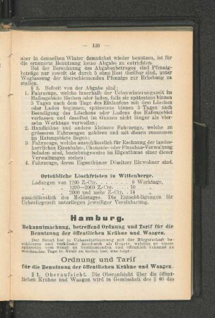 Ordnung und Tarif