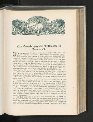 Das Grossherzogliche Hoftheater zu Darmstadt