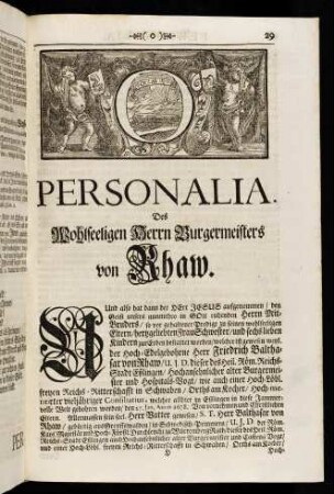 29-33, Personalia. Des Wohlseeligen Herrn Burgermeisters von Rhaw.