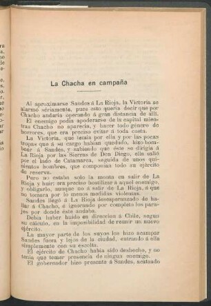 La Chacha en campaña
