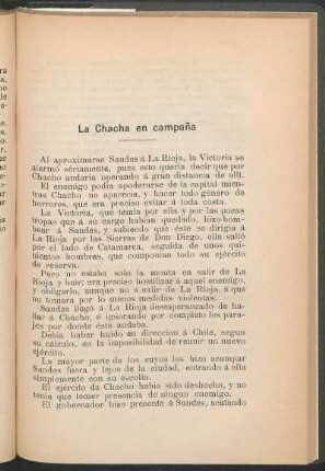 La Chacha en campaña