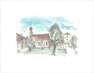 Gsaenger, Gustav; München - Pasing; Schloss Blutenburg - Perspektive