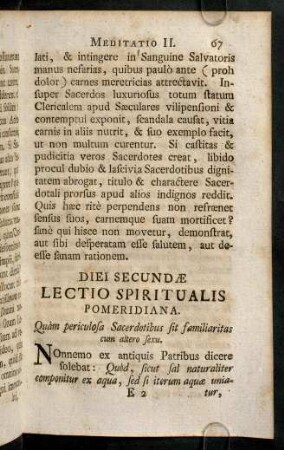67-77, Lectio Spiritualis Pomeridiana