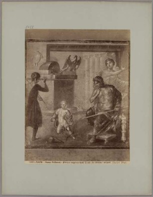 Pompei: Domus Vettiorum, Affresco rappresentante Ercole che strozza i serpenti, No. 11203