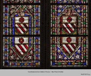 Fenster B-IX, B-VIII und B-VII der Nikolauskapelle : Fenster B-VII : Wappen