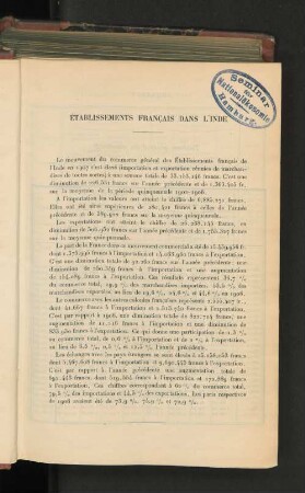 Établissements Francais Dans L'Inde.