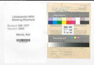 Entnazifizierung Karl Mende , geb. 29.04.1893 (Polizist)