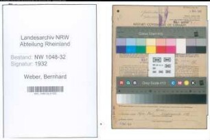 Entnazifizierung Bernhard Weber , geb. 17.12.1890 (Beamter)