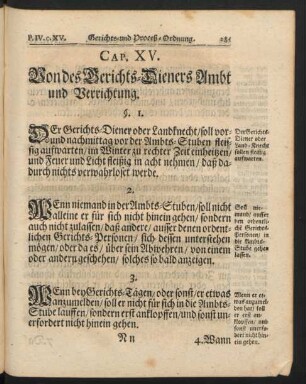 Cap. XV. Von des Gerichts-Dieners Ambt und Verrichtung