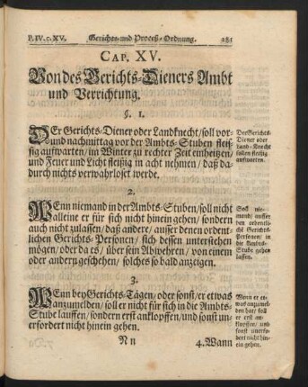 Cap. XV. Von des Gerichts-Dieners Ambt und Verrichtung