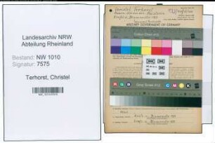 Entnazifizierung Christel Terhorst , geb. 10.06.1915 (Schneiderin)